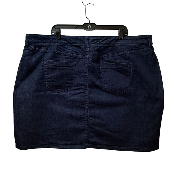 Croft & Barrow Denim Mini Skort Women’s 22W Blue Stretch Jean Skirt - Picture 2 of 3